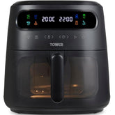 Tower T17125 Vortx 3L Digital Air Fryer – 1200W, Colour Display, Touch Controls & 7 One-Touch Presets, Healthy Low-Oil Cooking, Black